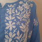 Aiza Powder Blue Soft Modal Handcrafted Short Chikankari Kurti