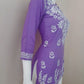 Aiza Purple Soft Modal Handcrafted Short Chikankari Kurti