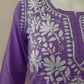 Aiza Purple Soft Modal Handcrafted Short Chikankari Kurti