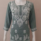 Aiza Ramagreen Soft Modal Handcrafted Short Chikankari Kurti