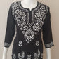 Aiza Black Soft Modal Handcrafted Short Chikankari Kurti