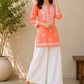 STORI Chikankari Peach Kurti for Women