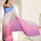 Pastel Hues Color Block Soft Chiffon Designer Saree