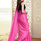 Bright Pink Single Color Soft Georgette Saree