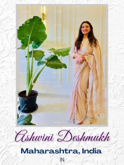 Ashwini Deshmukh in Latte Brown Linen Saree With Extra Ajrakh Printed Blouse