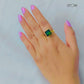 Avani Square Single Stone Glossy Finger Ring