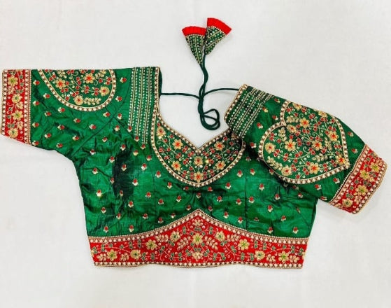 Heart-On-Sleeves Heavy Embroidered Bridal Blouse