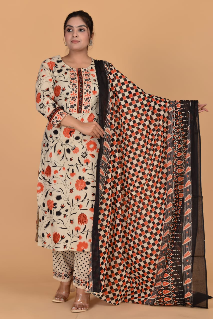 Shop Floral Print Cotton Kurtis for Women Online- STORI