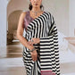 Black & White Ajrakh Modal Satin Silk