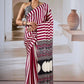 Maroon & White Ajrakh Modal Satin Silk