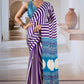 Purple & White Ajrakh Modal Satin Silk