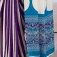 Purple & White Ajrakh Modal Satin Silk