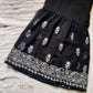 Black Hand Embroidered Georgette Lucknowi Chikankari Garara