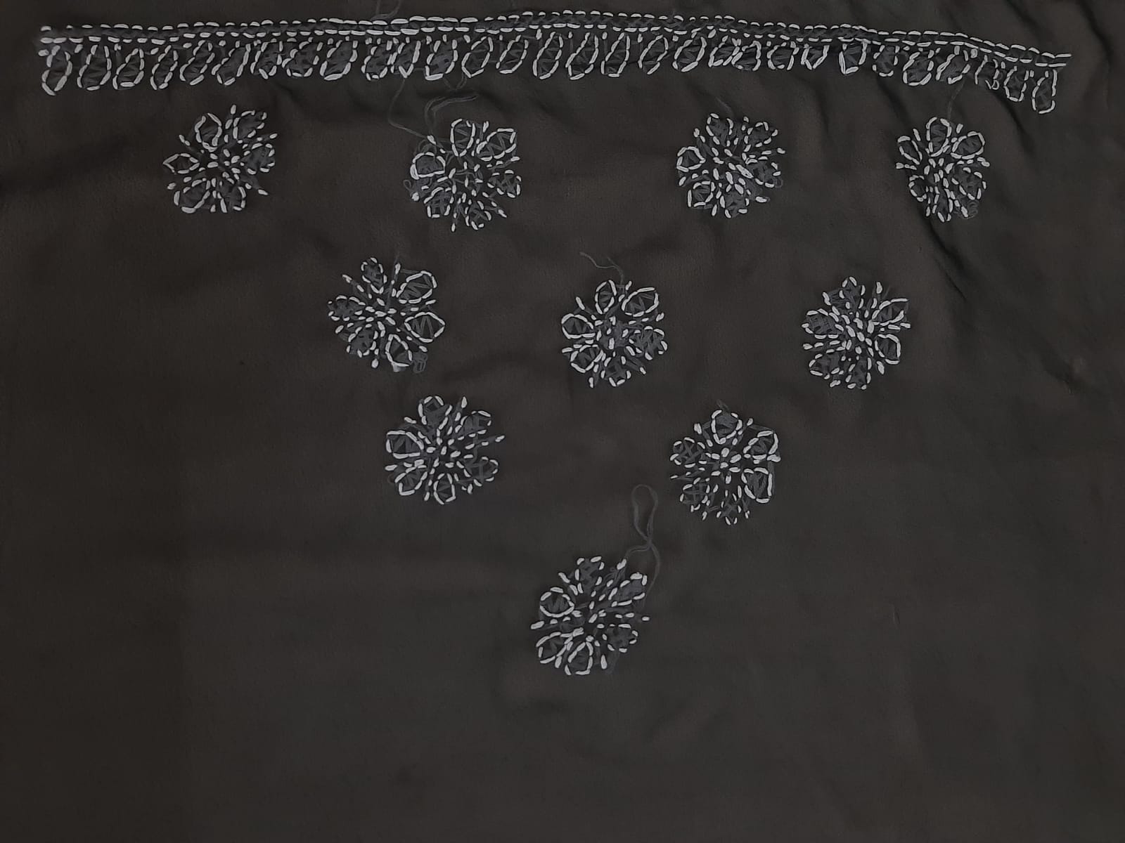 Mystic Black Sanah Handcrafted Lucknowi Chikankari Saree