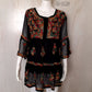 Black Layered Georgette Chikankari Short Kurti