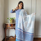 Blue Cotton Printed Straight Suit Set