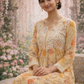 Butter Yellowmu cotton chikankari kurti  1