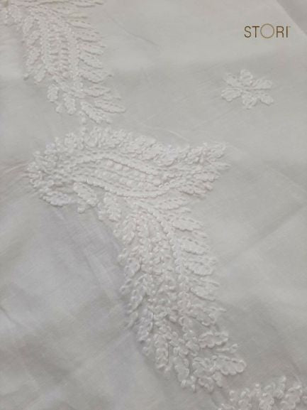 Rasha Hand Embroidered Cotton Mulmul Lucknowi Chikankari Dupatta