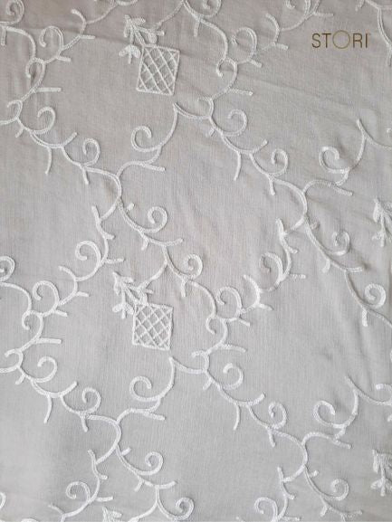 Floral Jaal Chiffon Lucknowi Chikankari Dupatta