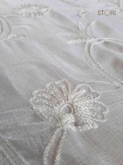 Floral Jaal Chiffon Lucknowi Chikankari Dupatta