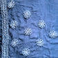 Teal Blue Noor Full Jaal Hand Embroidered Lucknowi Chikankari Saree