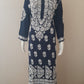 Kaaya Navy Blue Modal Chikankari Kurti