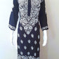 Kaaya Navy Blue Modal Chikankari Kurti
