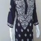 Kaaya Navy Blue Modal Chikankari Kurti