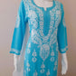 Kaaya Sky Blue Modal Chikankari Kurti