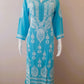 Kaaya Sky Blue Modal Chikankari Kurti