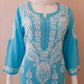 Kaaya Sky Blue Modal Chikankari Kurti