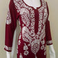 Kaaya Wine Modal Chikankari Kurti