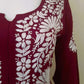 Kaaya Wine Modal Chikankari Kurti