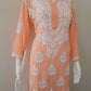 Kaaya Peach Modal Chikankari Kurti