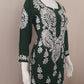 Kaaya Deep Green Modal Chikankari Kurti