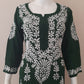Kaaya Deep Green Modal Chikankari Kurti