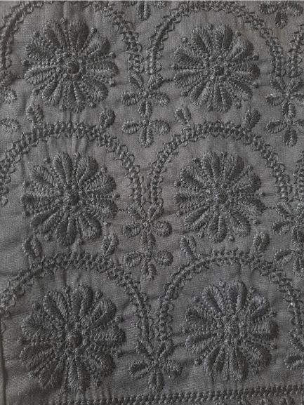 Machine Crafted Black Lucknowi Chikankari Lycra Pants
