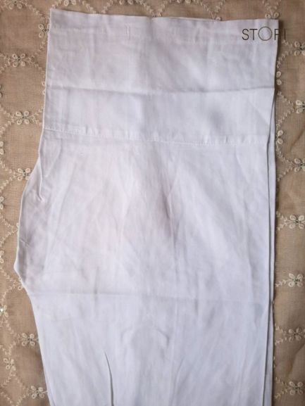 Machine Crafted White Chikankari Salwar -Plus Size