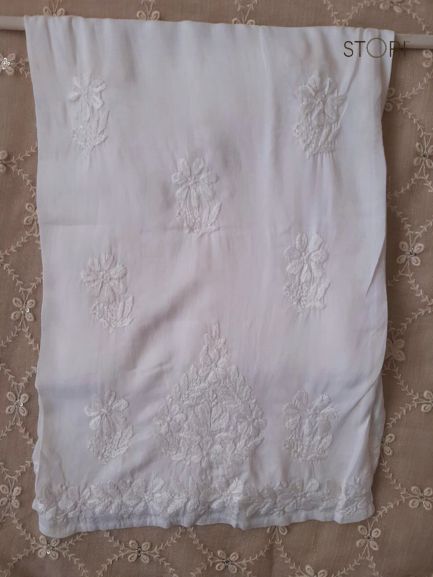 Kaaya Hand Embroidered Modal Cotton Chikankari Palazzo