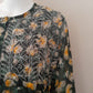 Green Printed Floral Georgette Short Chikankari Kurti With Dori