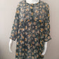 Green Printed Floral Georgette Short Chikankari Kurti With Dori