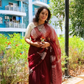 STORI Maroon Acrylic Saree