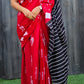 Caramel Red Camel Printed Handloom Cotton Mulmul Saree