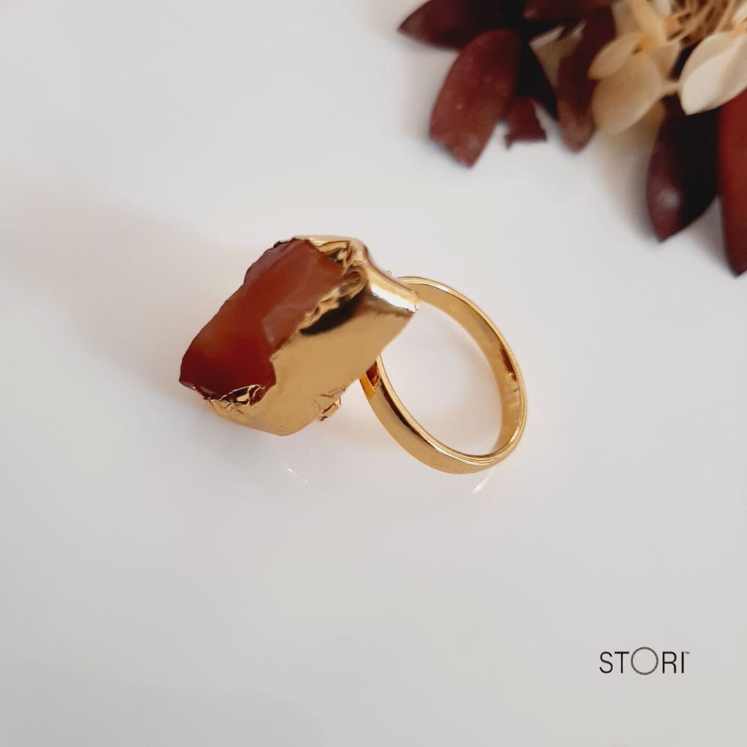 Carnelian Raw Stone Handmade Finger Ring
