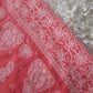 Carrot Pink Sanah Handcrafted Lucknowi Chikankari Saree