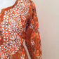 Teracotta Brown Printed Chanderi Chikankari Kurti