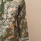 Olive Green Printed Chanderi Chikankari Kurti