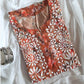 Teracotta Brown Printed Chanderi Chikankari Kurti