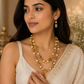 Martha Stone 2-Layer Golden  Necklace And Earring Set
