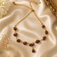 Nastya brown raw Stone & Hoop Statement Necklace Set